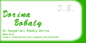 dorina bobaly business card